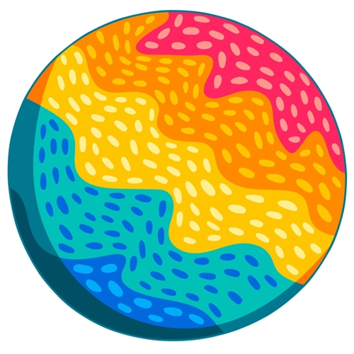 Space Explorers Theme Rainbow Orbit Planet Transparent Sticker